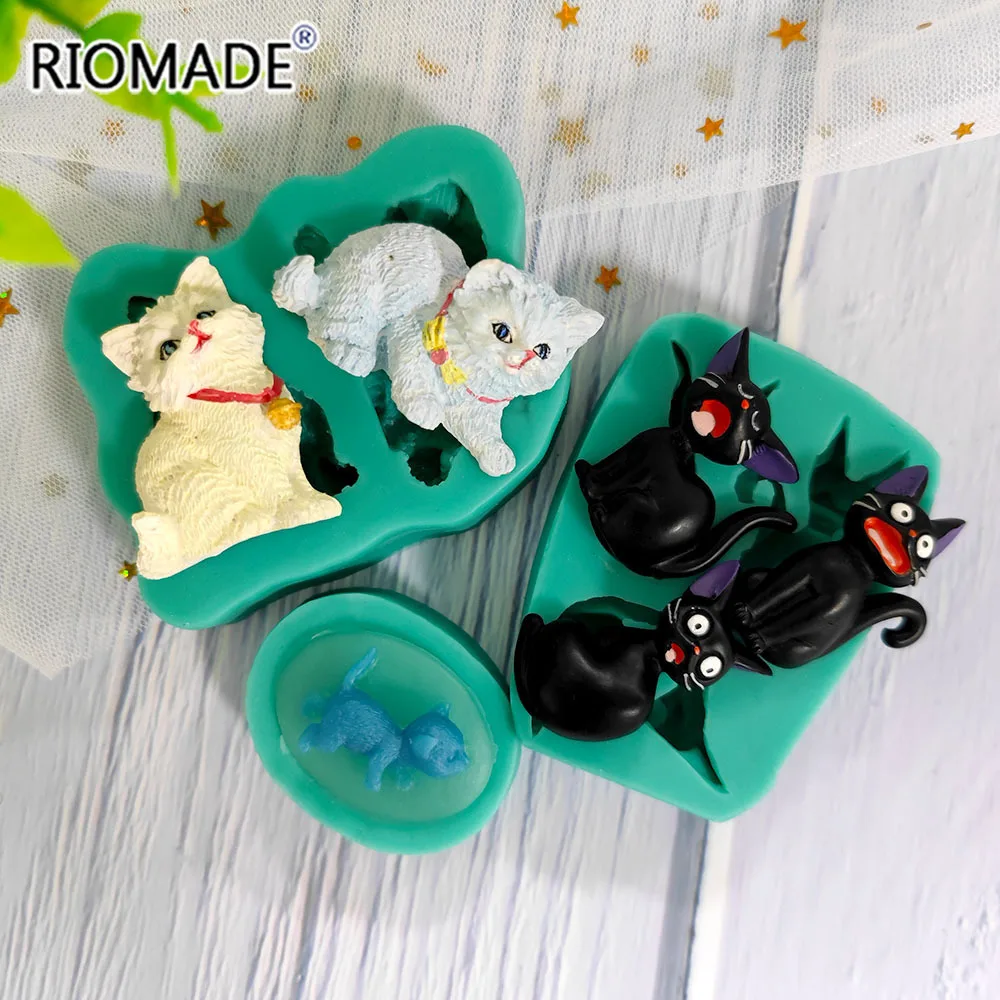 Cat Silicone Mold Cute Kitten Styles Baking Fondant Cake Decorating Tools Chocolate Sugar Cupcake DIY Kitchen Baking Mould