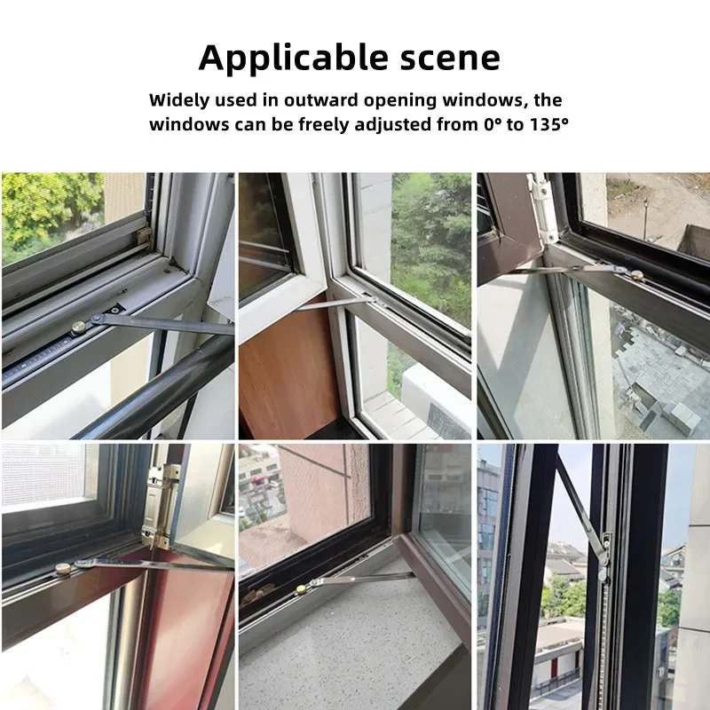 12 Inch Durable Windows Restrictor Windproof Brace Stopper Children Safety Locks Window Support Opener Fixed Angle Controller