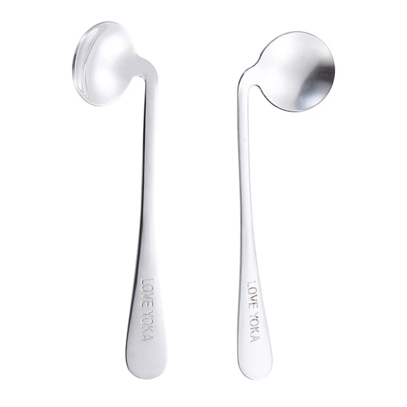 1Pc Stainless Steel Angled Offset Spoon Left/Right Hand Curved Feeding Spoon For Children Elderly Patients Adaptive Utensils