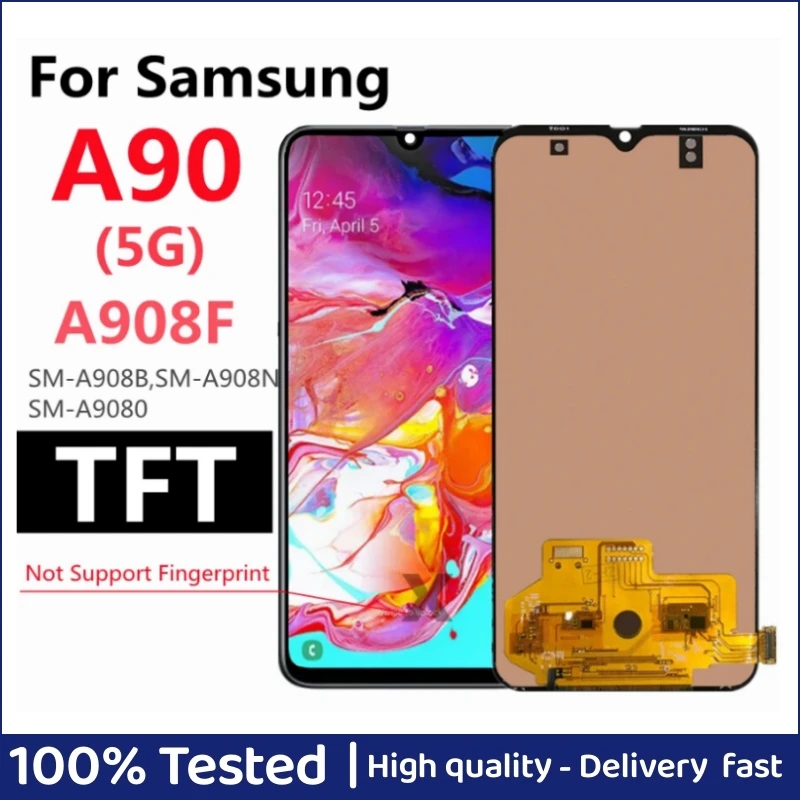 6.7'' TFT For SAMSUNG Galaxy A90 5G LCD Touch Screen Digitizer Assembly For Samsung A90 5G LCD A908 A908B A908N Display