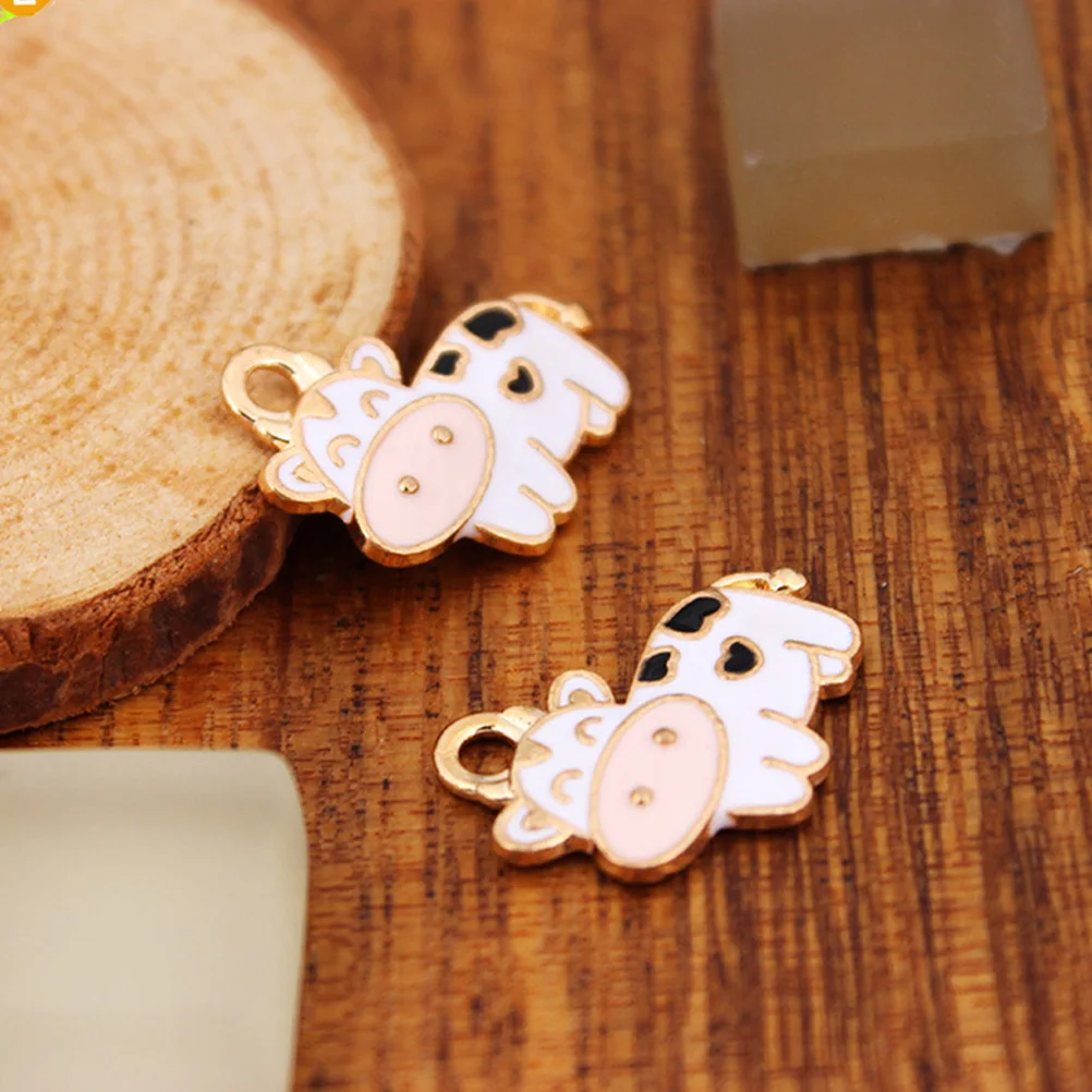 

40 Pcs Cow Jewelry Pendant Cartoon DIY Charm Accessories Alloy Charms for Making Shaped Pendants
