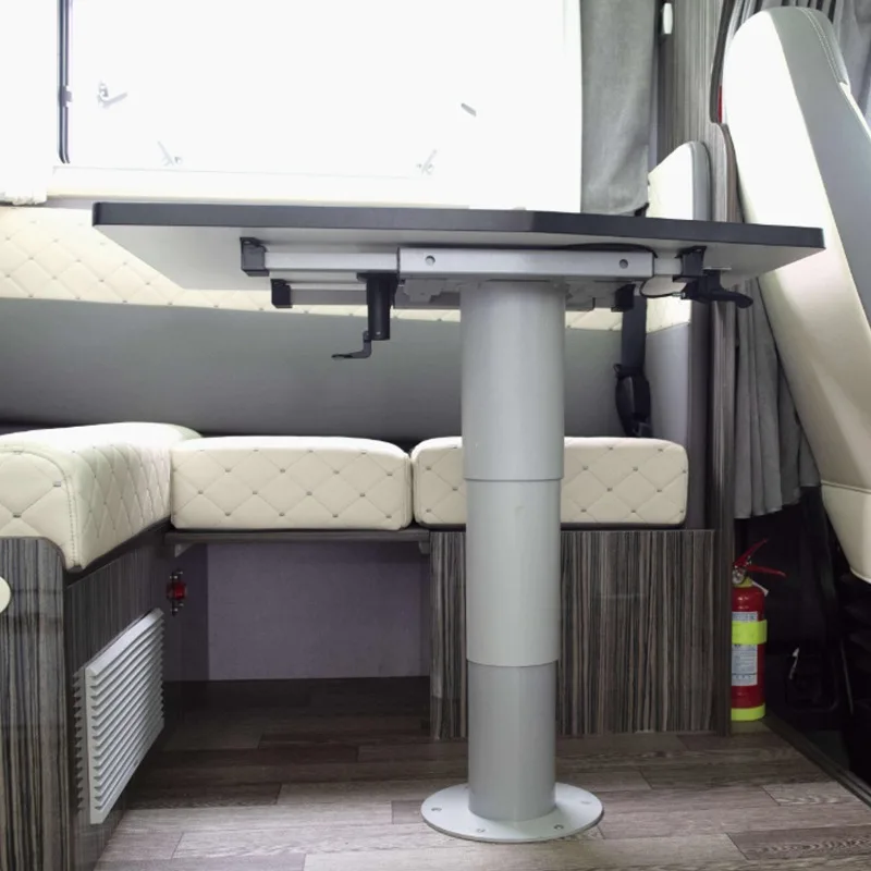 Pneumatic RV Table Pedestal, 4-Way Sliding Convertible to Bed, Camper Van Mod Parts for Maxus Iveco Motorhome