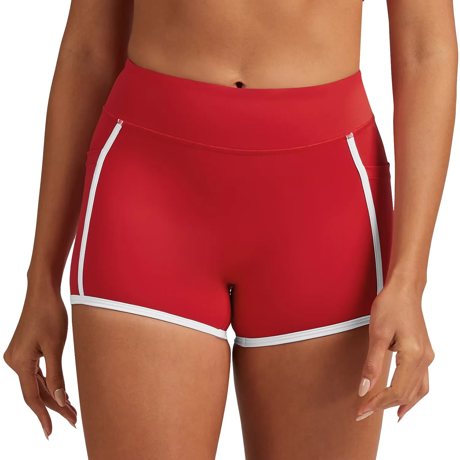 

Women's High Waist Breathable Yoga Shorts-Quick Dry Sweat-Wicking Four-Way Stretch Active Sports Workout Shorts Tummy Control