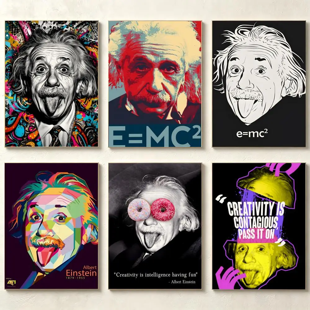 Affiche murale Albert Einstein, peinture décorative pour la maison, impression pour la décoration du salon, salle de jeux, tendance