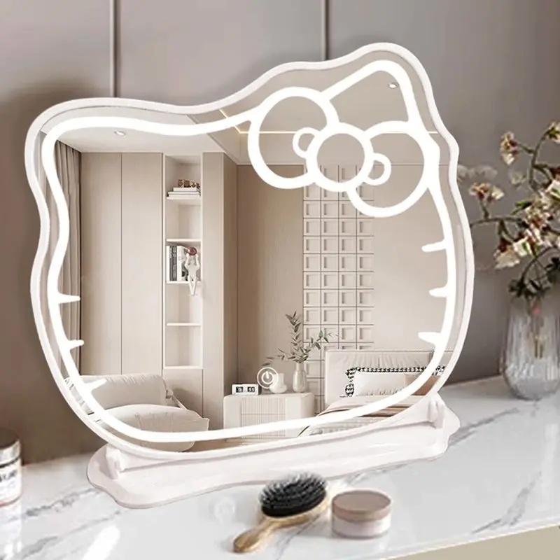 Make-upspiegel met lamp Meisjesslaapkamer Desktop Schoonheidsspiegel Smart Led Dressoir Dressing Spiegel Make-upspiegel Compacte spiegel