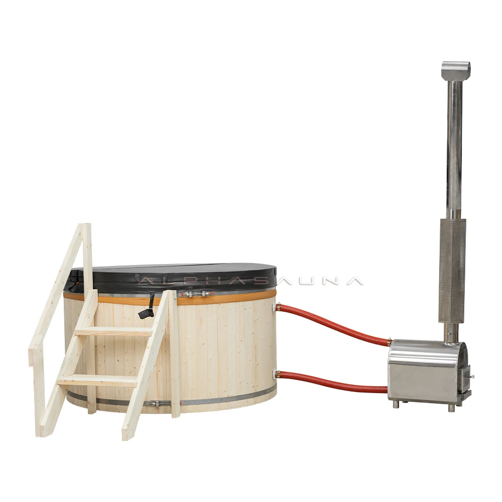 

L Customize Wooden Hot Tub Garden Lazy Spa 6 Person Adult Portable Free Stand Bath Tub Outdoor
