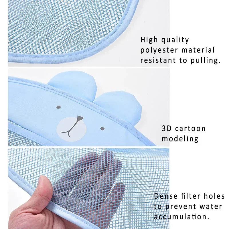Baby bath toy mesh bag — suction design storage net with cartoon animal shapes for bathroom or sand toys 4
