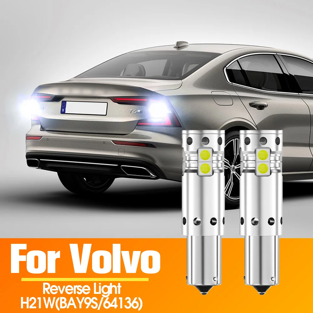 2pcs LED Reverse Light Blub Backup Lamp Canbus H21W BAY9S 64136 For Volvo S60 II 2010-2018 V90 2 2016 2017 2018