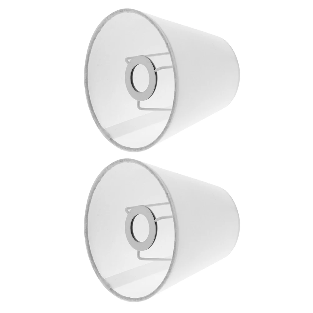 

2pcs Fabric Lampshade Home Light Cover Durable Cloth Waterproof Simple Style Bedroom Living Room Decorative Accessories