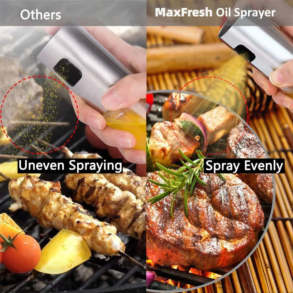 Glass Spray Bottle Kitchen Tool Spray Oiler Seasoning Condiment Bottle Pump Oil Pot Leak-Proof Grill BBQ Sprayer Oil Dispenser