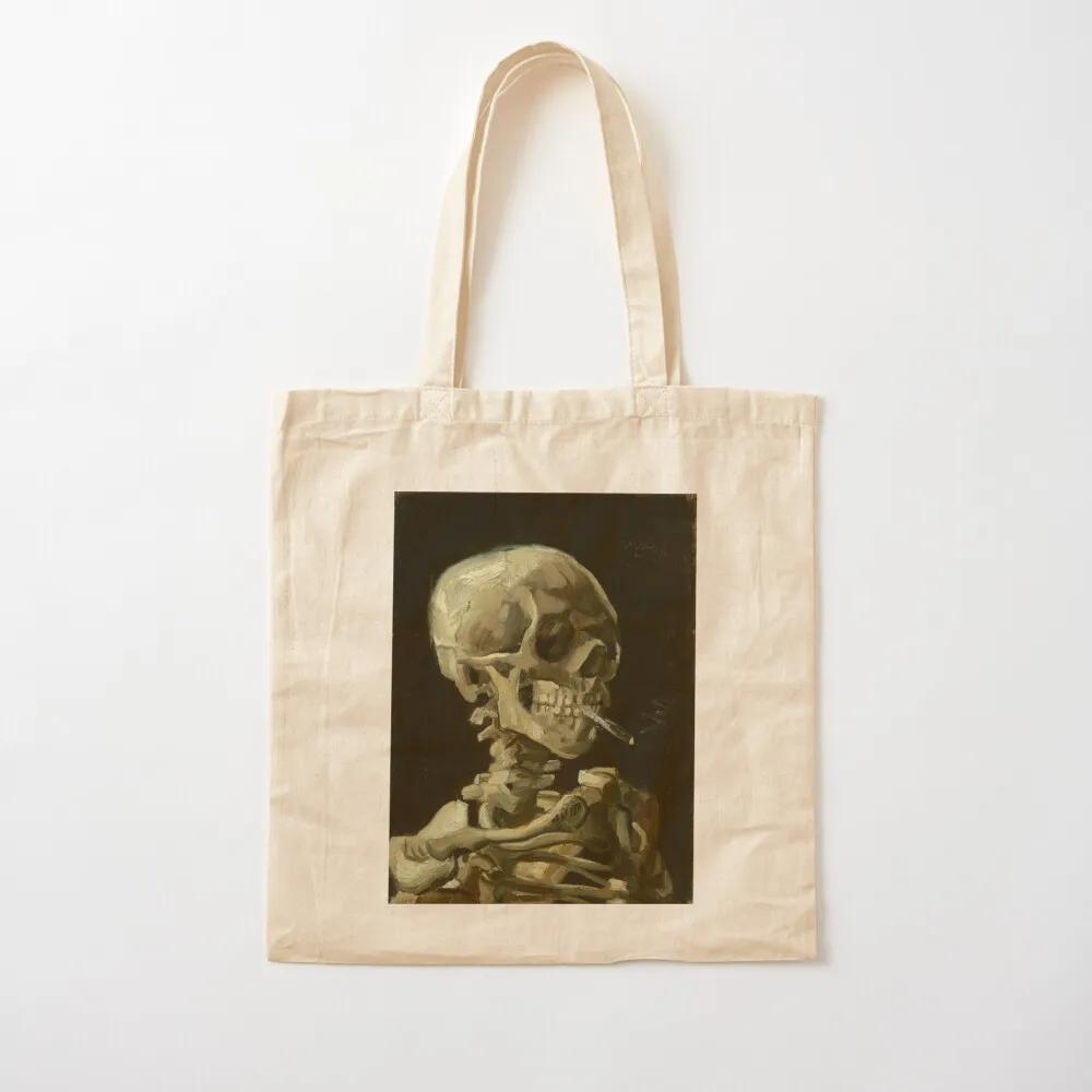 جمجمة هيكل عظمي مع حرق السجائر (1885 أ؟ ?86) بواسطة فان جوخ حمل حقيبة سيدة حقيبة حقائب امرأة 2025 #2