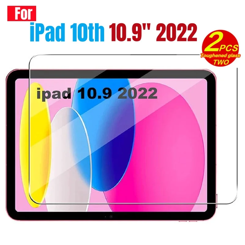 

2 шт. для iPad 10-го поколения 10,9 дюйма 2022 A2696 A2757 A2777 закаленное стекло Защита экрана Защитная пленка для планшета HD