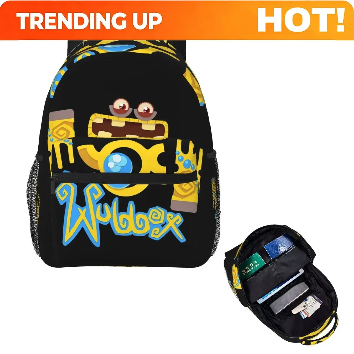 Custom Bag Wubbox My Singing Monsters Backpack Hot Sale Daypack Large Capacity Children BookBag School Bag Shoulder Bags For Men
