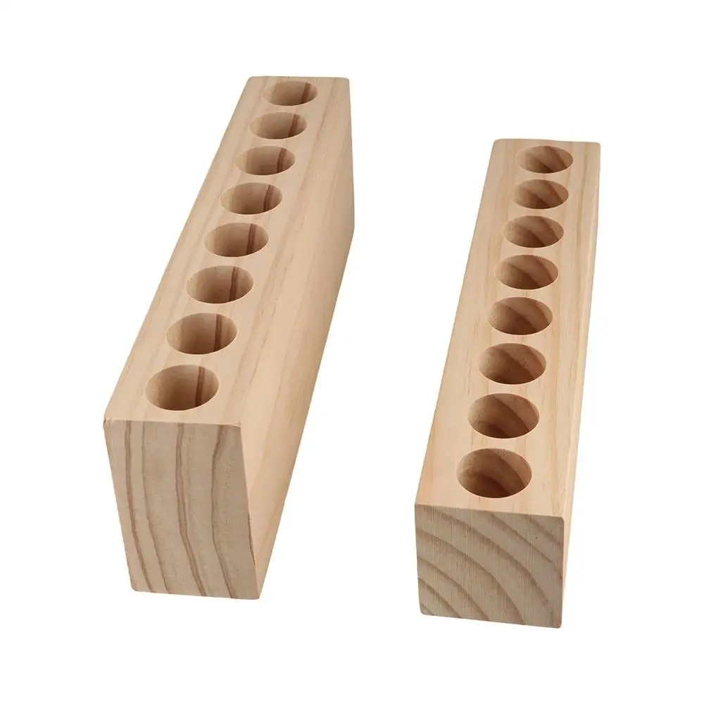 

Creative Wooden Lipstick Organizer 8 Grids Household Wooden Pen Holder Portable Saving Space Toothbrush Holder Lip Gloss Storage