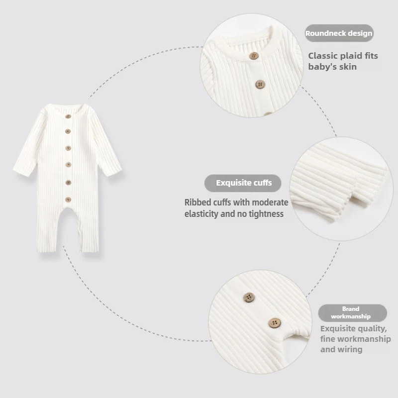Infant Baby Girls Boys Knitted Jumpsuit 5