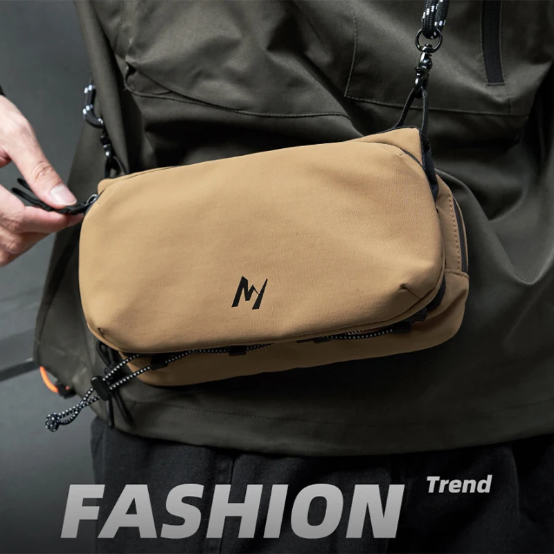 حقيبة ساعي البريد للرجال بسيطة وخفيفة الوزن ومقاومة للماء وحقيبة الهاتف المحمول لتسلق الجبال في الهواء الطلق وسحاب حقيبة زجاجات المياه