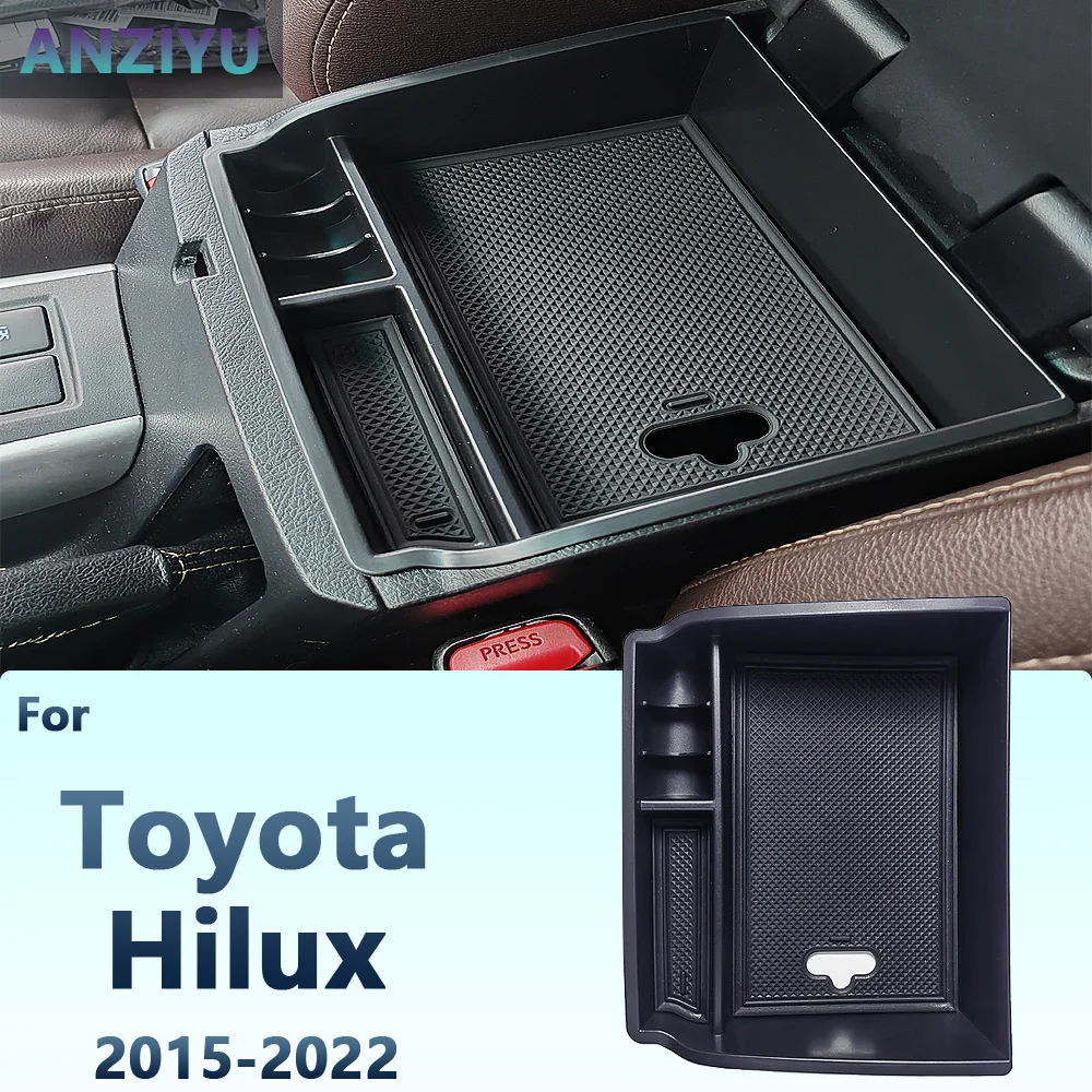 For Toyota Hilux 2023 2022 2021 2020 2019-2015 Car Armrest Storage Box Center Console Organizer Container Coin Tray Accessories