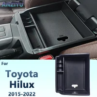 Para Toyota Hilux 2023 2022 2021 2020 2019-2015 caja de almacenamiento de apoyabrazos de coche organizador de consola central contenedor accesorios de bandeja de monedas