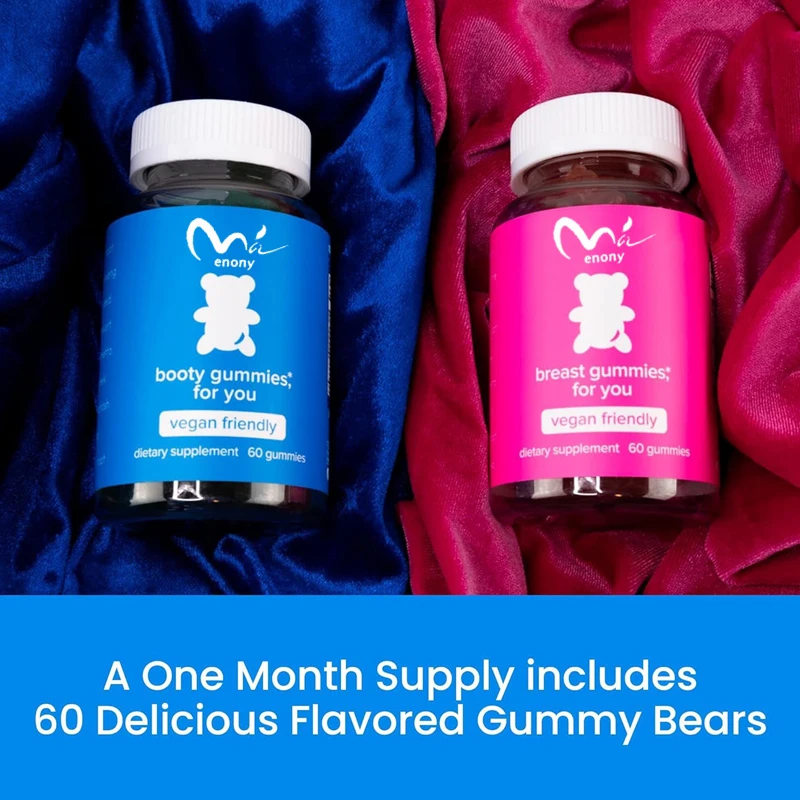 Natural breast gummies highlight the contours of health aid, with fruit flavored multivitamins -60 capsules