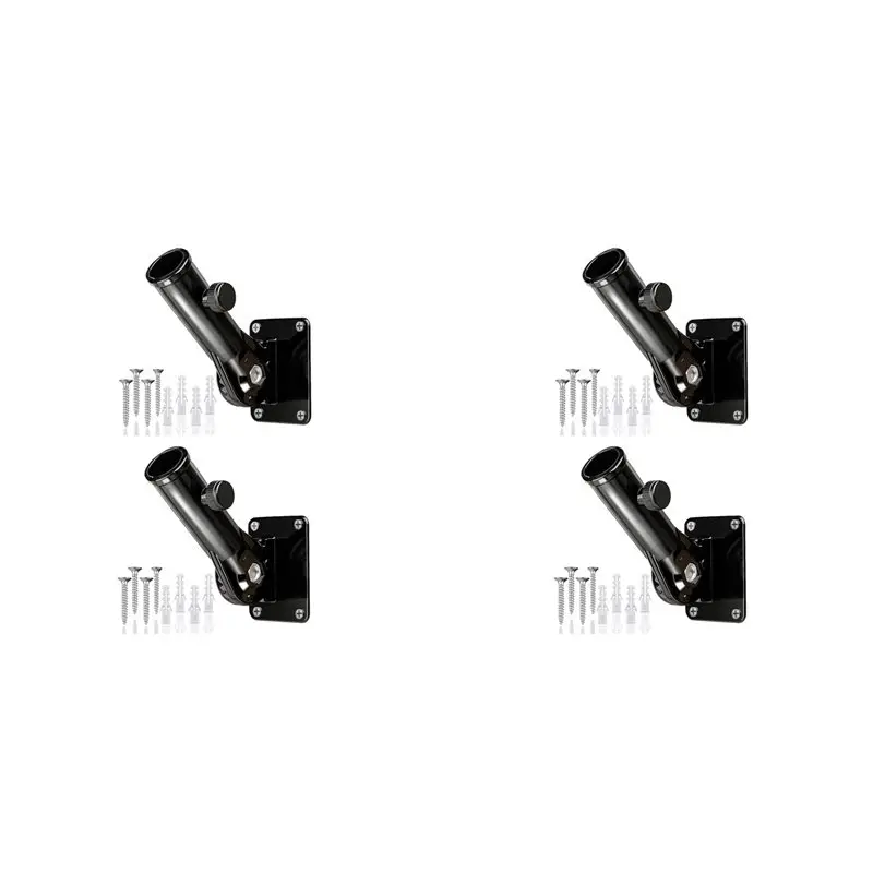 4 Pcs Flag Pole Holder For Outside House, Adjustable Flag Pole Mount, Metal Flag Holder For Outside, Multi-Position