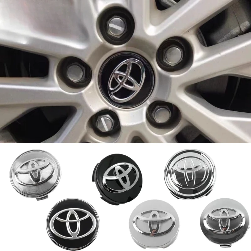 4 pieces 62mm Car Tyre Wheel Center Hub Cap Badge For Toyota C-hr Prado Rav4 Yaris Hilux Prius Avensis Corolla Camry accessories