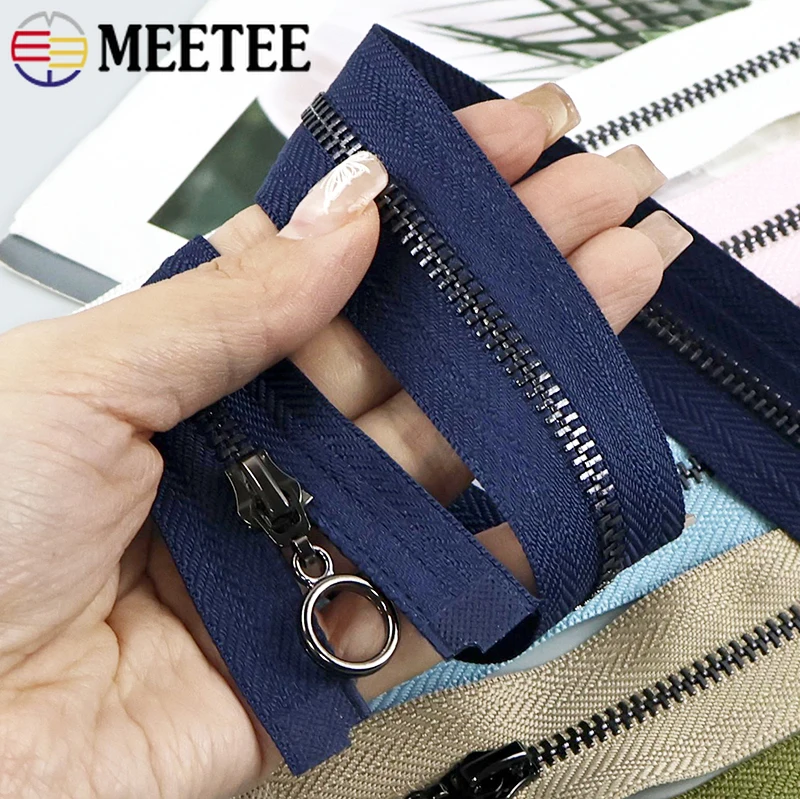 

2/5Pcs 3# Metal Zippers for Sewing 15-30cm Close-end 40-70cm Open-end Zipper Garment Luggage Zip Repair Kit DIY Bags Accessories