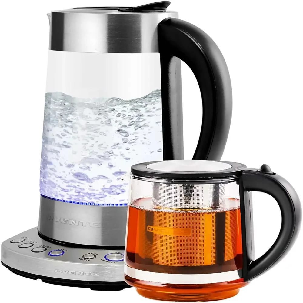 

Electric Glass Kettle, 1.7 Liter, Silver, Prontofill Technology, 4 Temperature Settings