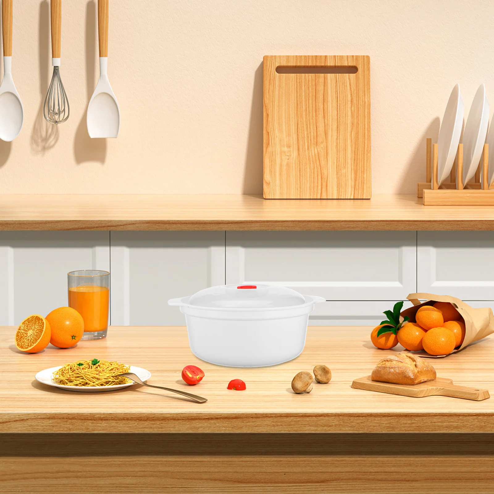 

Microwave Rice Cooker Reusable Plastic Steamer Bowl Portable Lightweight Cooking Container Multipurpose Cooker for Rice Soups