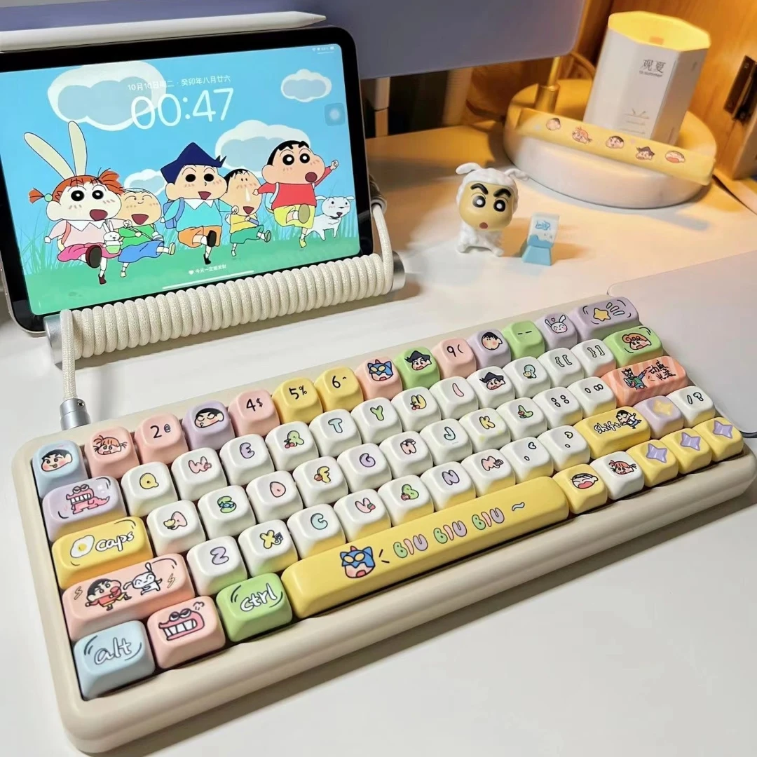 

Japanese Anime Keycaps Cute EOA Keycap Square Thermal Sublimation Mechanical Keyboard Key Cap for Girls Gift