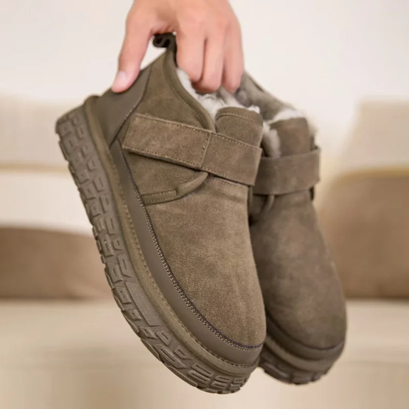 Chaussures montantes et en coton épais pour hommes, décontractées, antidérapantes, à semelles épaisses, résistantes au froid, en coton chaud, nouvelle collection automne et hiver