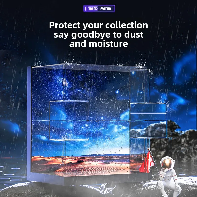 Blind Box Storage Box POP MART Display Rack Figure Box Display Cabinet Multifunctional Dust-proof Doll Storage Box with Light