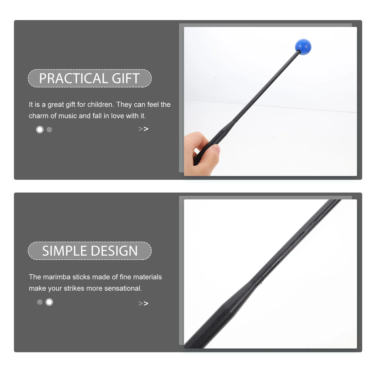 2Pcs High Quality Tongue Drum Mallets Marimba Sticks Superb Craftsmanship Percussion Mallets for Beginners Marimba Sticks