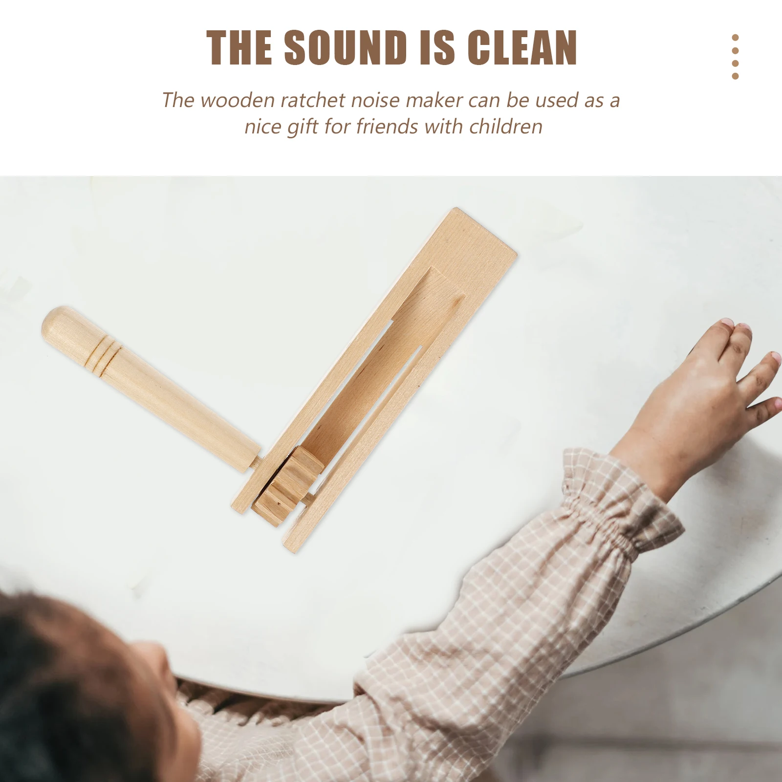 

1Pc Kids Wooden Ratchet Noise Maker Safe Educational Music Toy Handheld Percussion Instrument