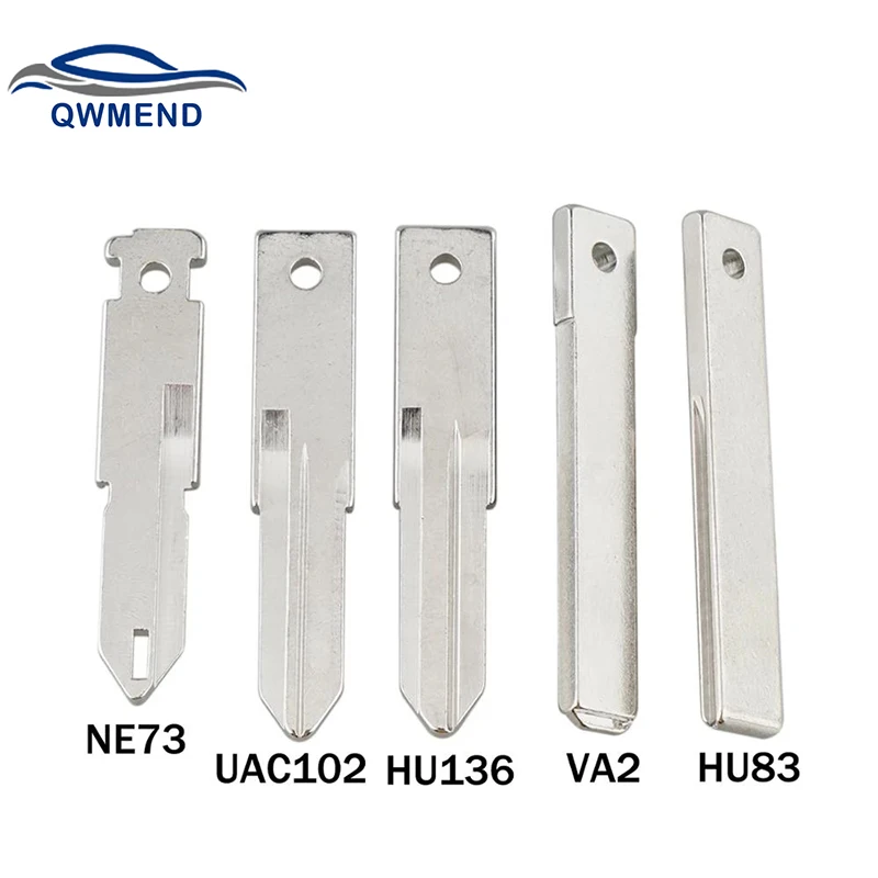 QWMEND UAC102 HU136 VA2 HU83 NE73 Uncut Car Key Blade for Peugeot Renault Citroen Replacement Blade