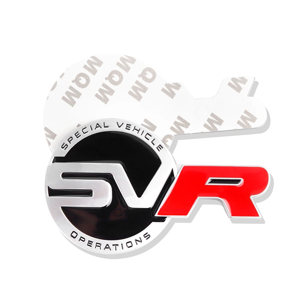 1PC 3D Metal Sticker SV SVR Badge Emblem Decoration Accessorie For Land Rover Range Rover Evoque Defender Discovery Car Styling