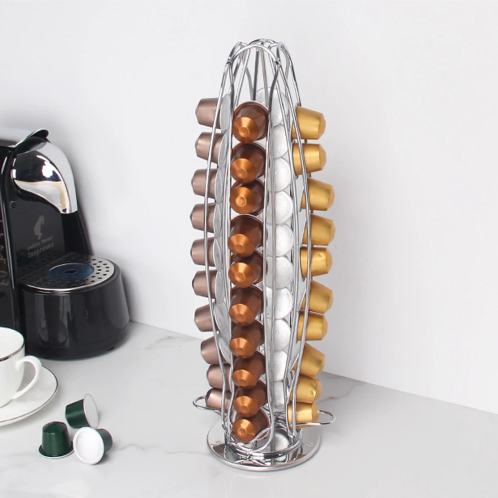 

Coffee Capsule Holder Metal Material Slim Design Storage Rack Space-saving Home Kitchen Counter Top Organizer