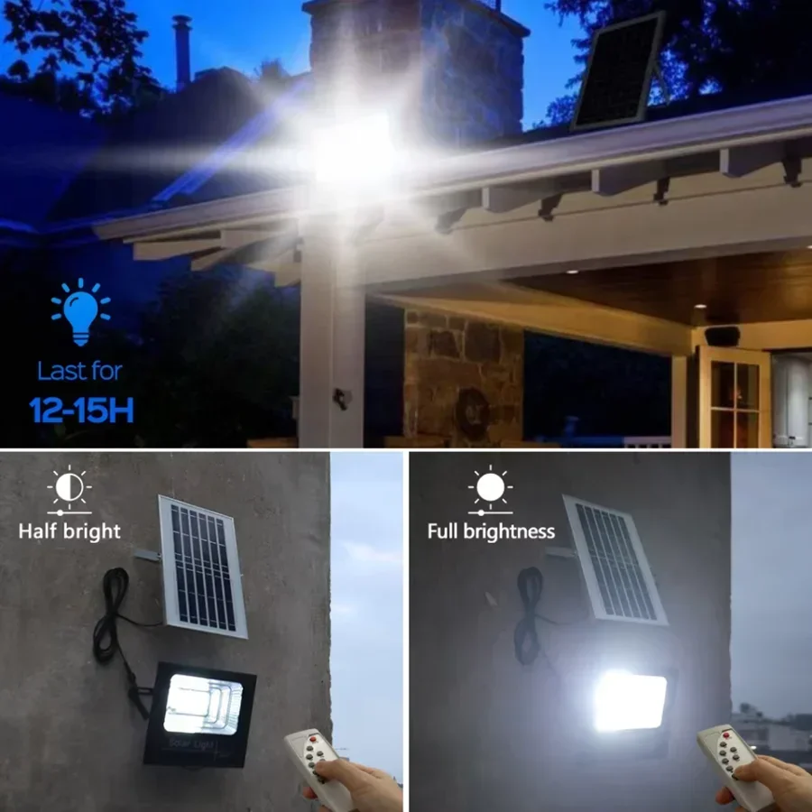 NEW 50-200W Solar Flood Lights with Remote Control Outdoor IP67 Waterproof Solar Powered Spotlight Solar Reflector Wall Lamp Hot