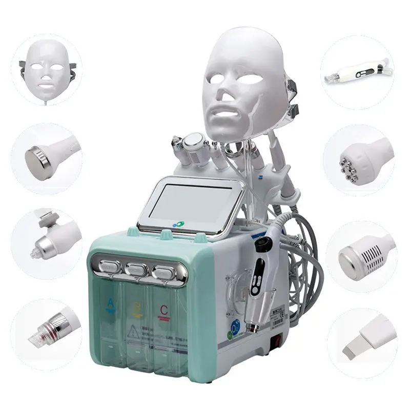 8 In 1 Facial Machine Multifunction Spectrum Mask Hydra Dermabrasion H2o2 Oxygen Small Bubble Skin Rejuvenation Beauty Spa Use