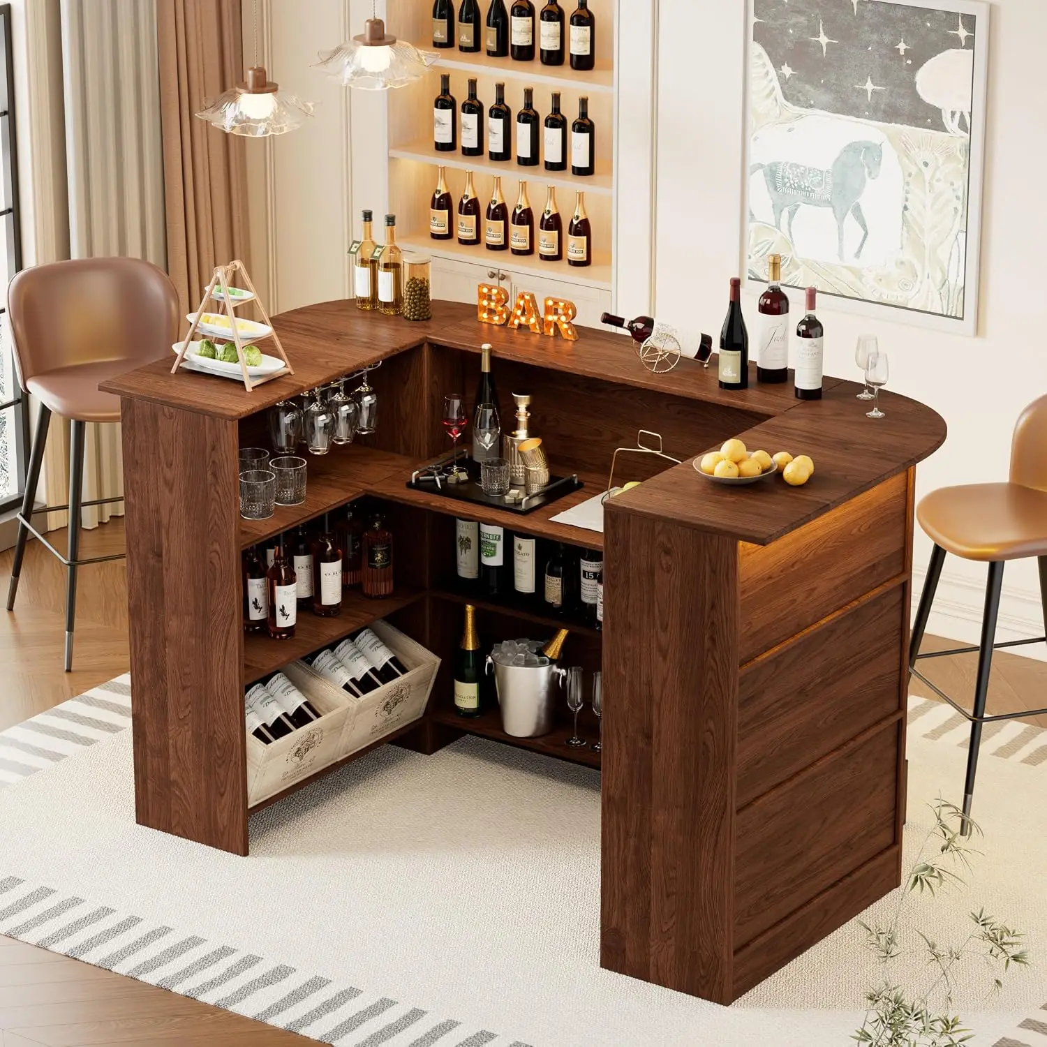 Modern LED Wooden Bar Cabinet 4