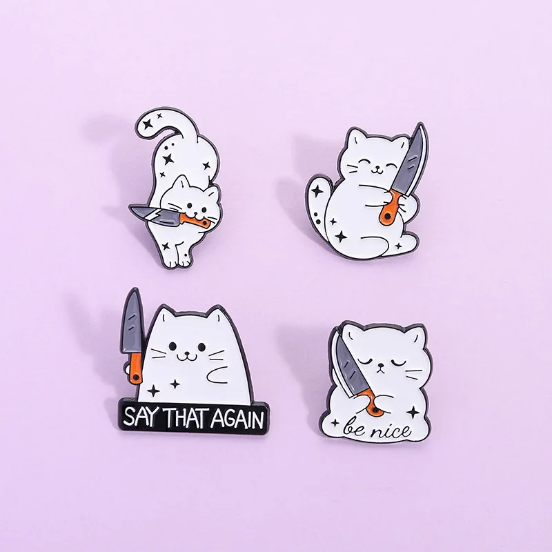 3 قطعة توربو الجدة القط التجسس المينا دبابيس الكرتون أنيمي شخصيات القط تشغيل الاصبع الأوسط دبابيس شارة التلبيب مجوهرات مضحك