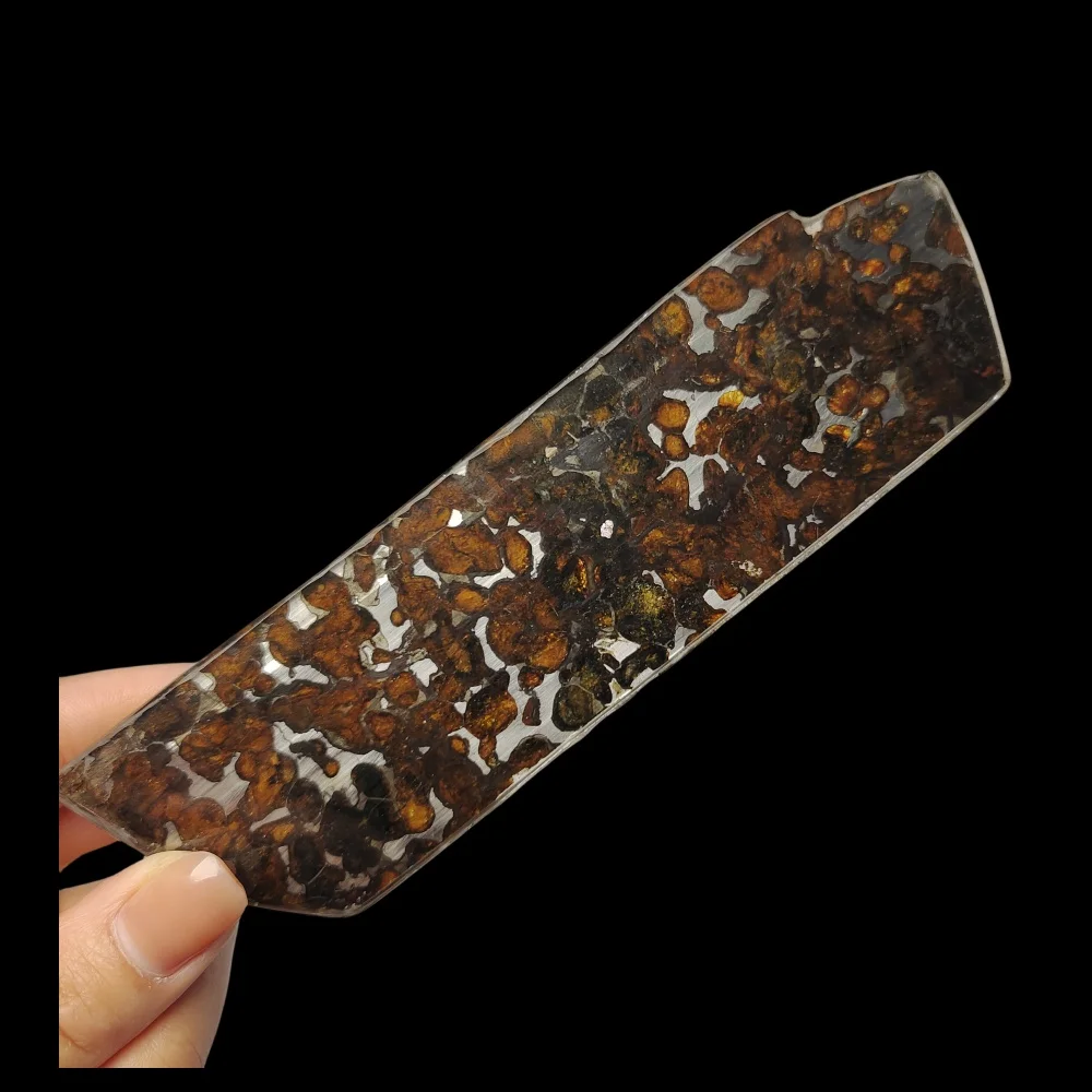 64.9g Sericho Pallastie meteorite slice Olivine Meteorite Natural Specimen Meteorite material Collection - from Kenya -QA413