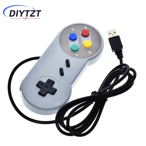 Imagen 2 del producto 1/2 Uds USB Gamepad Retro Gaming Joystick controlador con cable para Linux SNES juego PC NESPi RetroPie Windows Raspberry Pi 4B 3B + 3B