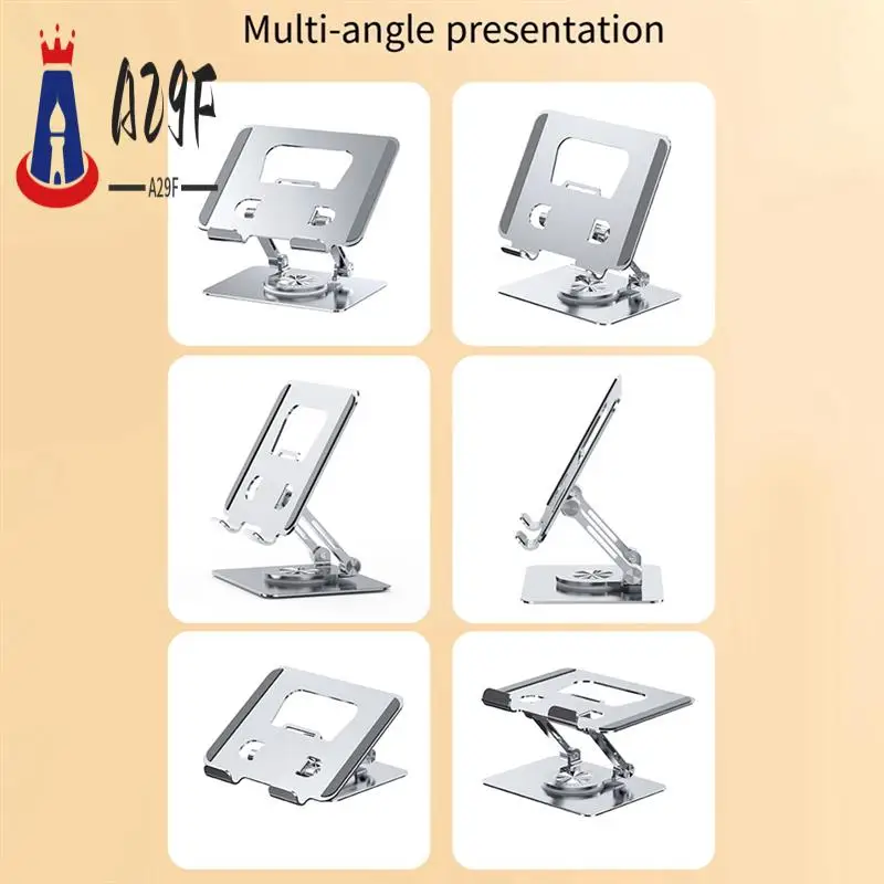 

A29F-Universal Laptop Stand With 360° Rotating Base, Adjustable Height Multi-Angle, Foldable Mounted Reading Bookshelf