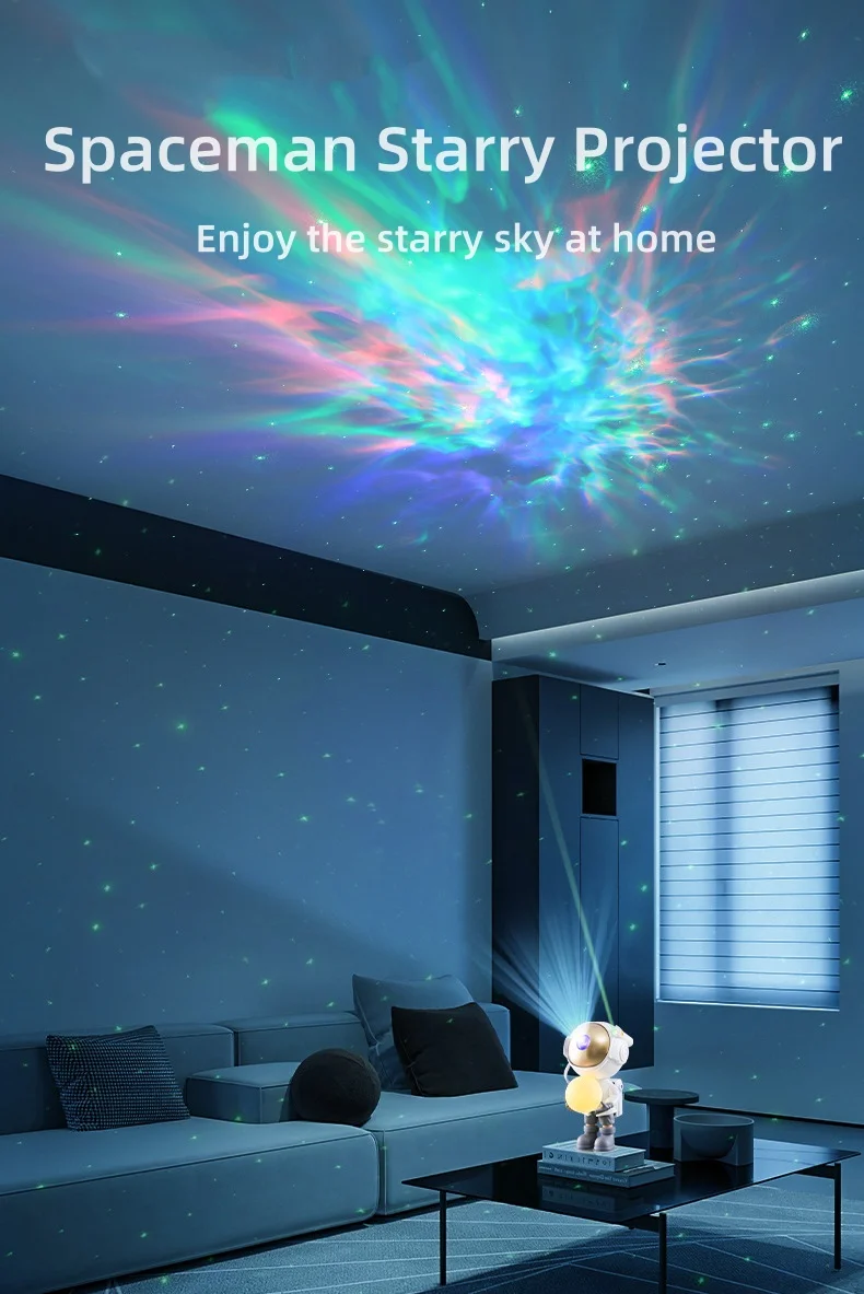 New Starry Sky Moon Star Galaxy Projector Night Light Astronaut Nebula Galaxy Lighting Night Lamp for Children Gifts