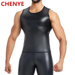 Sous-vêtement en similicuir pour homme, haut en fibre précieuse, gilet, sous-vêtement amincissant, corsets d'entraînement à la taille