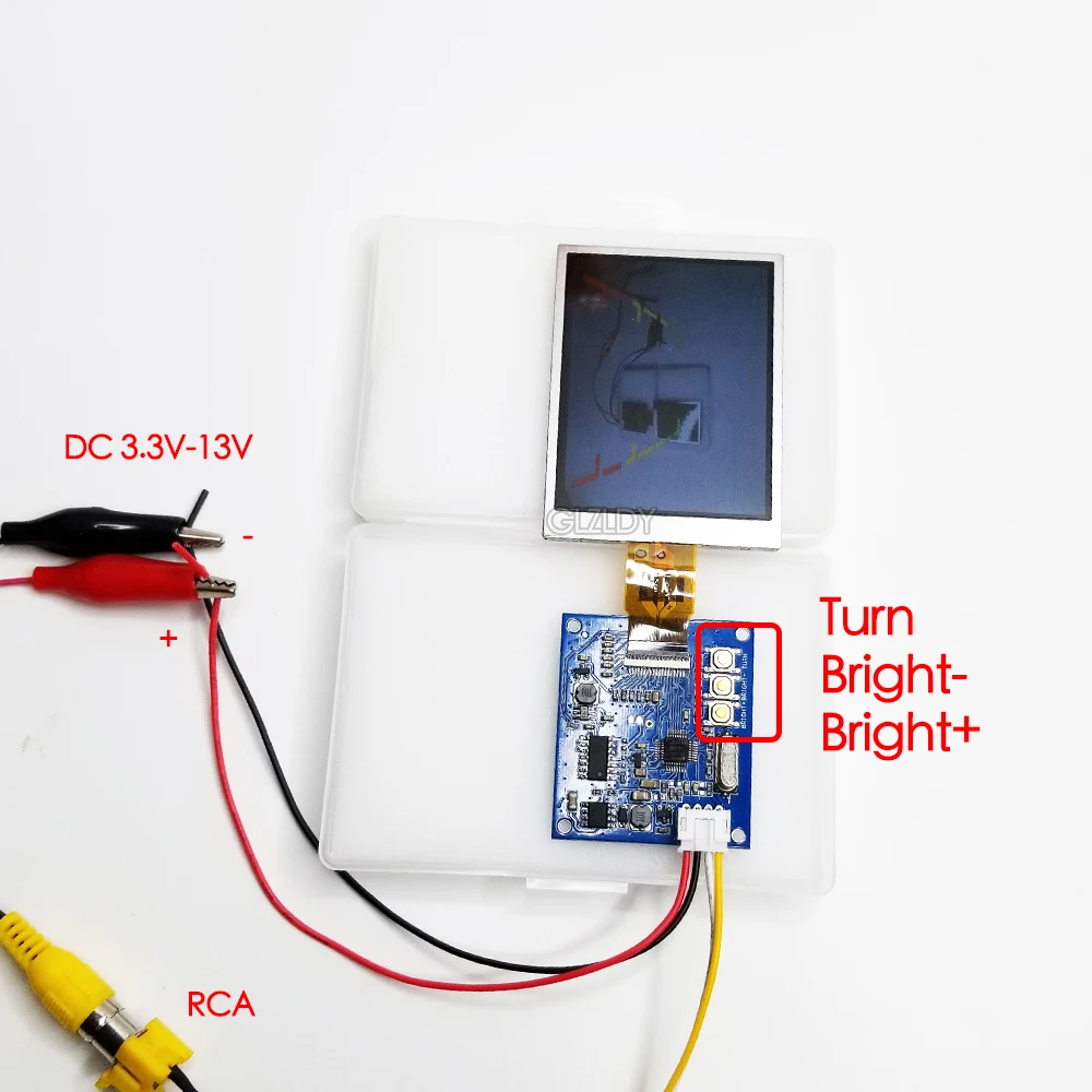 Kit de módulo de pantalla lcd de 2,8 pulgadas, interruptor automático NTSC/PAL 960x240 4:3, interruptor automático RCA AV para timbre, pantalla de coche, vídeo CCTV para coche