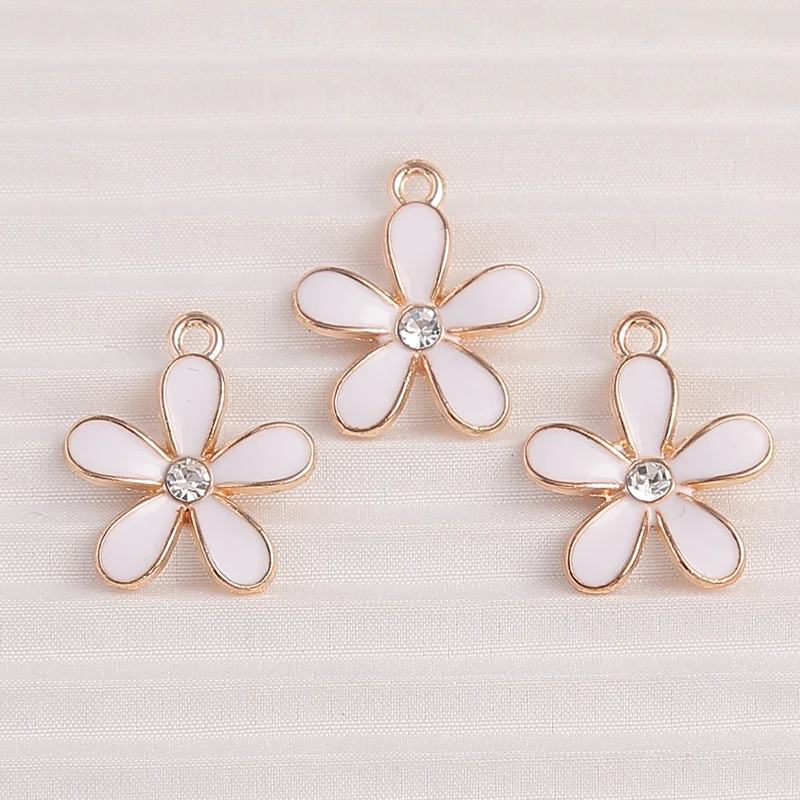 10 Stück 13x16mm süße Emaille Pflanze Blume Charms Anhänger für Schmuck Tropfen Ohrringe Halsketten Armbänder DIY Handwerk machen Erkenntnisse – Detail 7