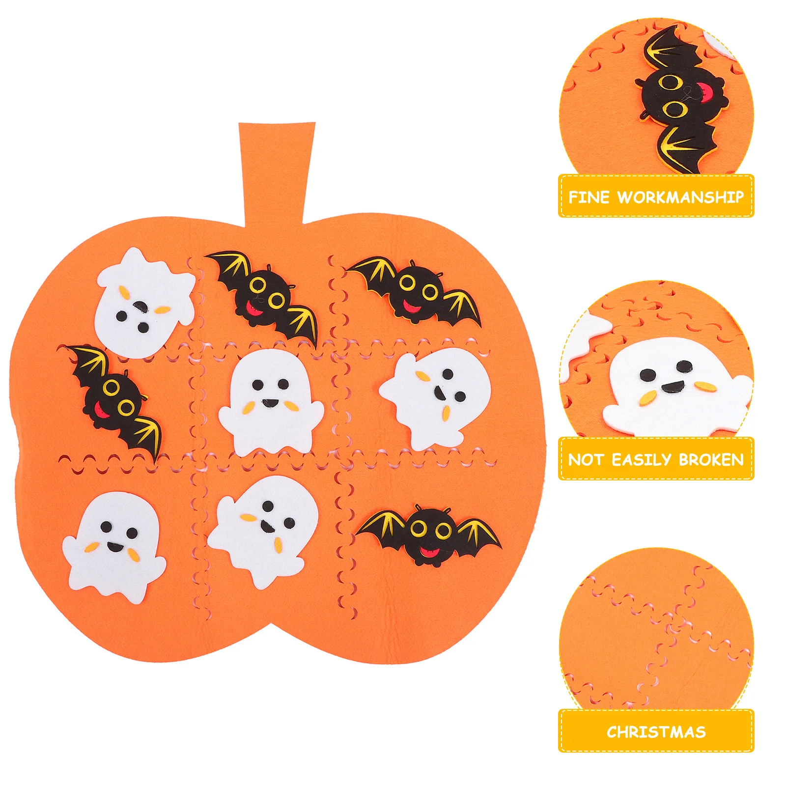 Halloween Puzzle Board Game Kids Educational Cognitive Learning Lightweight Portable Felt Grid 3x3 Grid Baby Learning Developing