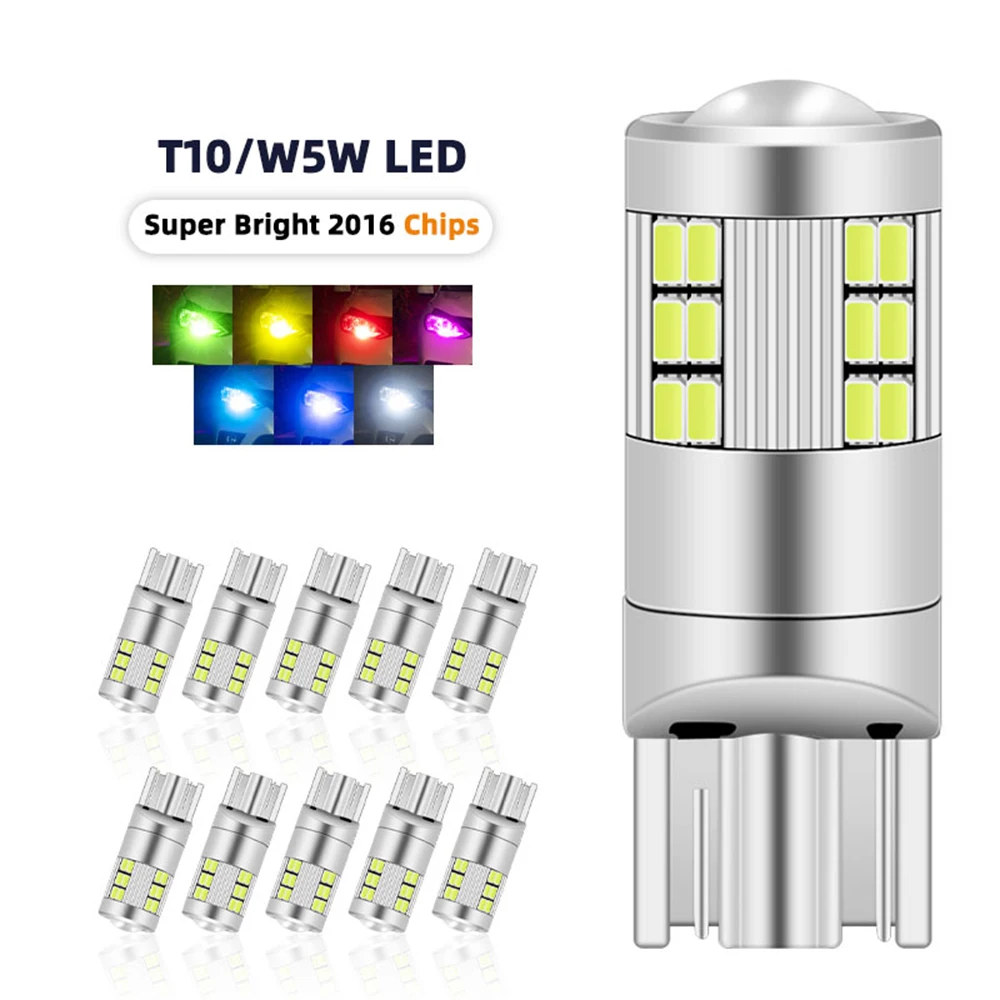 

1pcs 12V 24v Car LED T10 W5W bulb Canbus no error led interior dome light width light reading lamp Clearance light Parking light