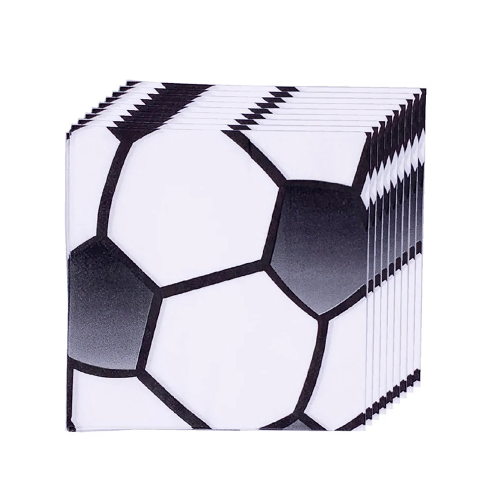 

96Pcs Football Theme Disposable Tableware Set Paper Plates Cups Napkins Cutlery Party Supplies for Birthday Event